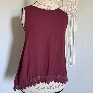 Elodie Crochet Lace Hem Blouse